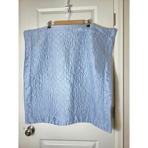 COURT OF VERSAILLES Light Blue Silk Quilted EURO Pillow Shams 28x28 Set of 2